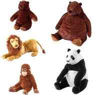 IKEAA DJUNGELSKOG Brown Bear Orangutan Panda Lion Soft Toy , Patung Beruang