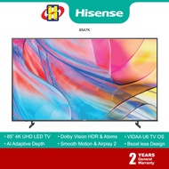 Hisense 4K UHD LED SMART TV (85 Inch) VIDAA U5.0 Dolby Vision HDR Wide Colour Gamut A7K Series Smart TV 85A7K