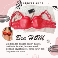 MERAH Women's Red Lace Bra 36C Comfortable Underwire Bra for Breast Support - H&M
