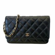 CHANEL黑金荔枝皮WOC鏈包