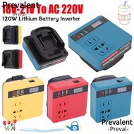 PREVALENT 1Pcs Smart Transformer, Dual Plug 18V 20V To 220V Battery Inverter, 120W Household Multifu