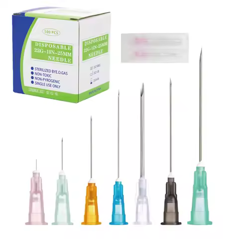 100 Pack High Quality Stainless Steel Sterile Disposable Veterinary Injection Needle Syringe to Anim