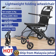 KANBIO white upgraded wheelchair | airplane wheelchair | travel wheelchair | folding wheelchair | li