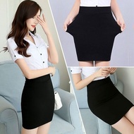 Skirt Bodycon Hitam Skirt Kerja Separuh Skirt Wanita Musim Panas Skirt Pensil Stretch Skirt Pendek S