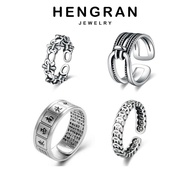 Hengran Jewelry Italy Silver 925 Women Perempuan Perak Cincin Ring Adjustable For Korean Accessories