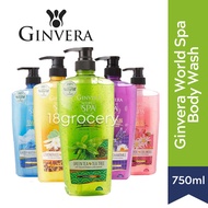 Ginvera World Spa Shower Scrub Body Wash, 750ml | Natural Exfoliator | Smoothens Skin