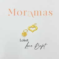 Moramas Budget LOVE Pendant 916 Gold/ Locket LOVE Bajet Gold 916/ Cintaheartbeth916Gold (Steelet/ Budget)