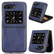 Suitable for Motorola Razr 2022/ Motorola Razr 5G/Razr 2020  Crocodile Pattern Leather Phone Case