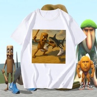 เสื้อยืดผู้ชาย ลายมีมตลกๆ ของ Brainrot จากอิตาลี Tung Tung Tung Sahur อเนกประสงค์ ใส่ได้ ทั้ง ชาย S-