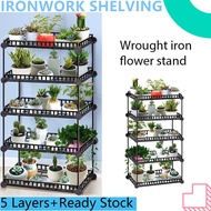 5 Layer Iron Plant Stand Planter Holder Flower Pot Shelf Rack Display Stand Garden Decor 【High Quality+In Stock】