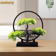 UMISTY Artificial Potted Pine Tree, Pine Tree Branches Plant Leaves Plastic Flowers,  Plastic Fake T