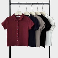 Atipashop-Gypsy Muse Top | Short-Sleeved Collar Shirt With Button Details And Accessories atipa