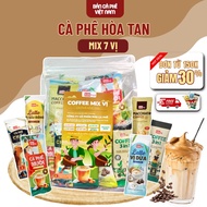 Instant Coffee Combo Mix 7 Delicious and Rich Flavors, Increases Energy and Alertness, Box of 10 Pac