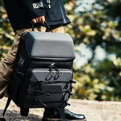 HGLRC B2 14.5L Splash-Proof Backpack, 900D PU/Camo Fabric, 470x290x230mm, for FPV Drone & Camera Tra