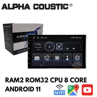 จอแอนดรอย 7นิ้ว ยี่ห้อ Alpha Coustic Ram2 Rom32 CPU8 Core เครื่องเสียงติดรถยนต์ระบบแอนดรอย แยก2หน้าจอได้