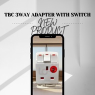 [READY STOCK] TBC 13A 3WAY MULTI-ADAPTOR WITH LED SWITCHES (SIRIM APPROVED)