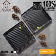 GLORI Premium Melamine 20x20x3cm Black Original Shabu Meat Container G444