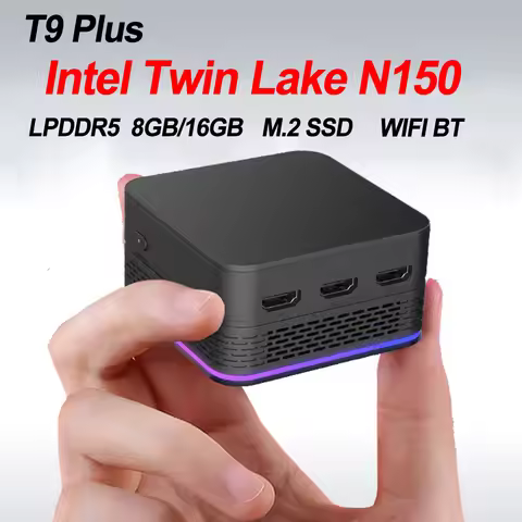 T9 Plus Intel Twin Lake N150 Mini PC Windows 11 Pro LPDDR5 8GB/16GB M.2 SSD Wifi BT RJ45*2 Desktop O