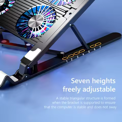 Laptop Cooling Fan with 2/4 Fans Foldable Gaming Laptop Cooler Fan RGB Silent Portable Laptop Holder