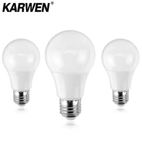 KARWEN Ampoule LED Bulb E27 E14 3W 5W 7W 9W 12W 15W 18W Smart IC LED lamp Light Cold White White Lam