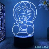 熱賣 3d小夜燈哆啦A夢系列USB創意叮當貓禮品燈觸摸遙控16色臺燈床頭燈遙控觸摸感應氛圍燈 多色可變 動漫周邊