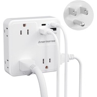Multi Plug Outlet Extender with USB, Amerisense Wall Charger with 6 AC Outlets & 4 USB Ports (2 Type
