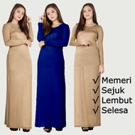 Inner Baju Jubah Cotton-Inner Labuh-Baju Inner Panjang-Long Sleeve Plain Inner-Long Dress Innerwear-