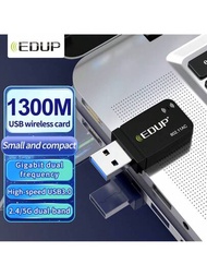 EDUP 1300Mbps 網路卡 wifi 接收器 USB 介面 802.11AC