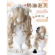 Lolita Lolita Golden Wig Female Roman Roll Double Ponytail Doll Wig Set20260313