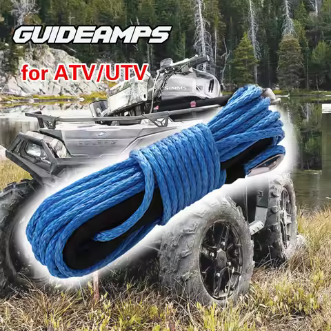 Best Sport 6mm x 15m 7700LBs Synthetic Winch Line Cable Rope with Black Protecing Sleeve for ATV UTV