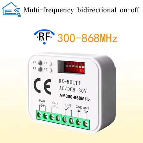 Universal Garage Door Gate Remote Control Receiver 300 a 868 MHz Receiver AC/DC9-30V Gate Controller
