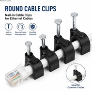 BOOMLIFE1238C 100Pcs/Set Round Wire Clips 4-16mm Black Nail-in Cable Management for Coax/Speaker Wir