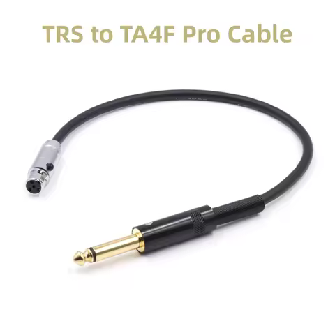 6.35mm TRS to 4 Pin Mini XLR Female TA4F Cable for SHURE Raxikol MIPRO Line6 Bass Guitar Wireless Wa