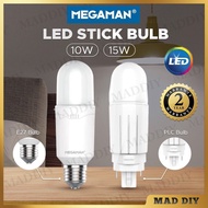 MEGAMAN 10W/15W E27/PLC(G24D-2PIN) LED STICK BULB