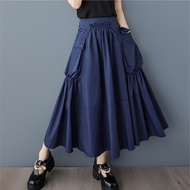 Oladivi Plus Size Women A-Line Pocket Skirts Spring Summer Casual Loose Oversized Bottoms 5120 D024