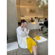 In march | 3-color Shirt Women Loose Solid Color Long-sleeved Sunscreen Shirt