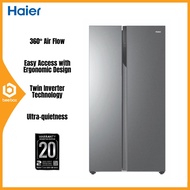 Haier HSR3918FNPG 569L Side By Side Refrigerator Fridge Twin Inverter Save More Energy, Peti Sejuk