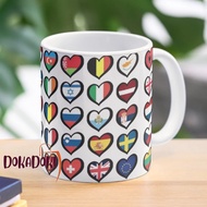 Eurovision Song Contest Flags Hearts ESC EBU Eurofans Gift Hampers Collection Coffee Mug