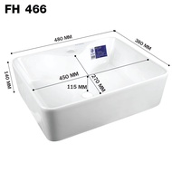 Blue diamond อ่าง อ่างล้างหน้า วางบนเคาน์เตอร์ FH 466 FH 477  เซรามิค ทรงสี่เหลี่ยม