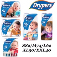 Mega Pack Pampes Drypers Wee Wee Dry Pampes S82/M74/L62/XL50/XXL40