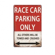CIFbuy Vintage Race Car Tin Sign 3D Metal Wall Art Retro Garage Man Cave Decor