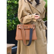 Kelly Double-Sided Wide Bag with Contrast Color and Leather Unique Fashion One-Shoulder togo Leather