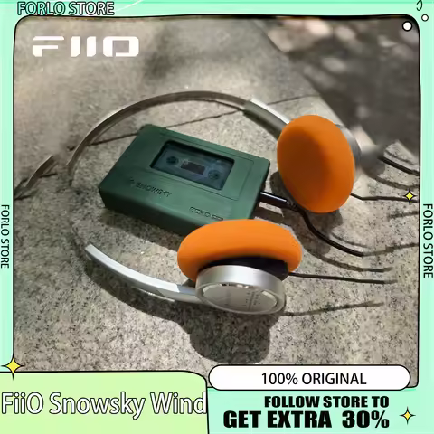 FiiO Snowsky Wind 3.5mm ON-Ear Headphones HiFi Sound Recording Gaming Microphone 40mm Diaphragms dri