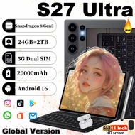 2026 New Original S27 Ultra Snapdragon 8Gen3 Android  16Tablet 11Inch Hd 16Gb+1Tb 20000 Mah 5g DualS