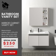 SG Stocks 60CM. Bathroom Basin Vanity Set / Bathroom Cabinet / Aluminium Basin Cabinet with Mirror C