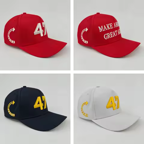 Charlie Kirk Hat Gold Embroidery USA 47 Baseball Cap for Men Women Republican Gift Hats White