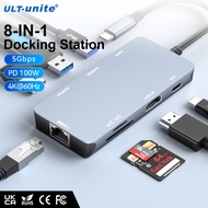 8 in 1 USB3.0 Docking Station 4K 60Hz HDMI Type C Hub 5Gbps