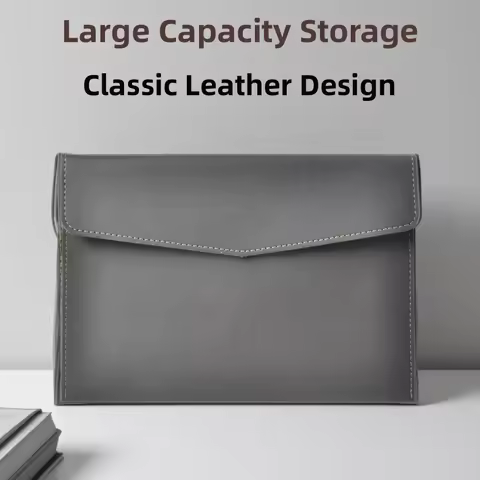 17.3*25.5 CM A5 Business Folder, Classic Buckle Design, Large Capacity File Bag, Office Supplies Bus