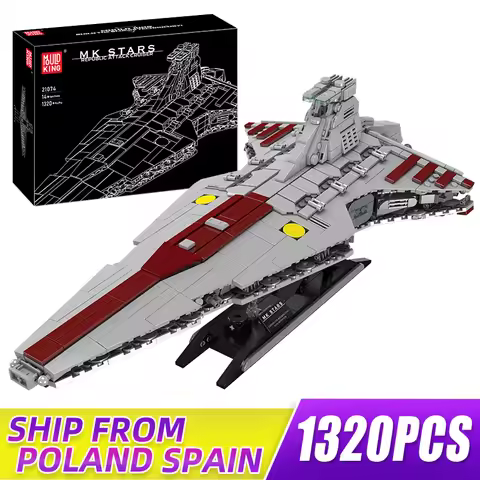 MOULD KING 21074 Starship Toys the MOC Venator Attack Cruiser Star Destroyer Building Construction T