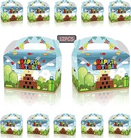 MANGLIK 12PCS Mario Birthday Party Supplies,children's games-themed gift bags,candy boxes,Boys and Girls Birthday Party Decorations